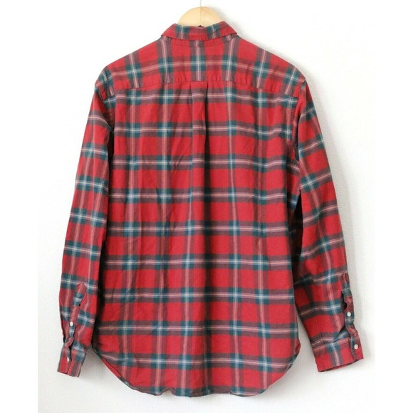 Ralph Lauren Mens Shirt Classic Fit Size XL Button Front Red Plaid Logo Cotton - Picture 2 of 7